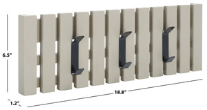 Safavieh Cato 3 Hook Wall Mounted Coat Rack For Organized Entryways - Modern Design For Any Space Vintage Grey Mdf,Iron Stg5704j