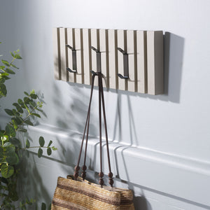 Safavieh Cato 3 Hook Wall Mounted Coat Rack For Organized Entryways - Modern Design For Any Space Vintage Grey Mdf,Iron Stg5704j