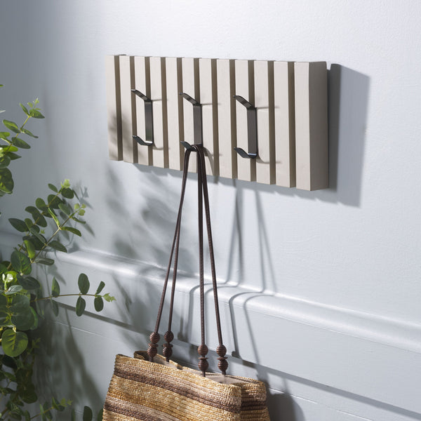 Safavieh Cato 3 Hook Wall Mounted Coat Rack For Organized Entryways - Modern Design For Any Space Vintage Grey Mdf,Iron Stg5704j