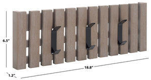 Safavieh Cato 3 Hook Wall Mounted Coat Rack For Organized Entryways - Modern Design For Any Space White Washed Mdf,Iron Stg5704k