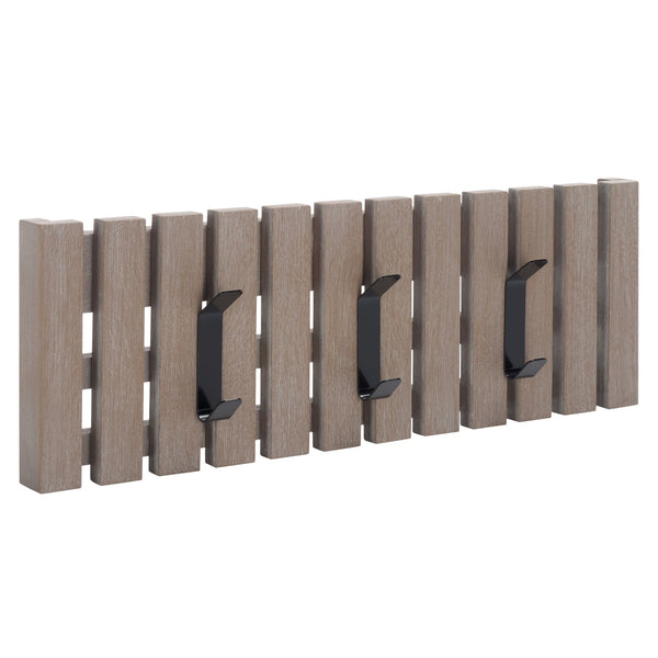 Safavieh Cato 3 Hook Wall Mounted Coat Rack For Organized Entryways - Modern Design For Any Space White Washed Mdf,Iron Stg5704k