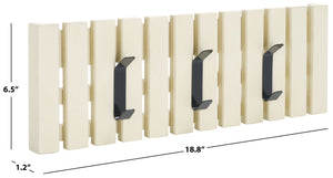 Safavieh Cato 3 Hook Wall Mounted Coat Rack For Organized Entryways - Modern Design For Any Space Distressed White , Mdf,Iron Stg5704l