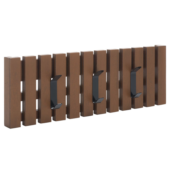 Safavieh Cato 3 Hook Wall Mounted Coat Rack For Organized Entryways - Modern Design For Any Space Medium Brown Mdf,Iron Stg5704m