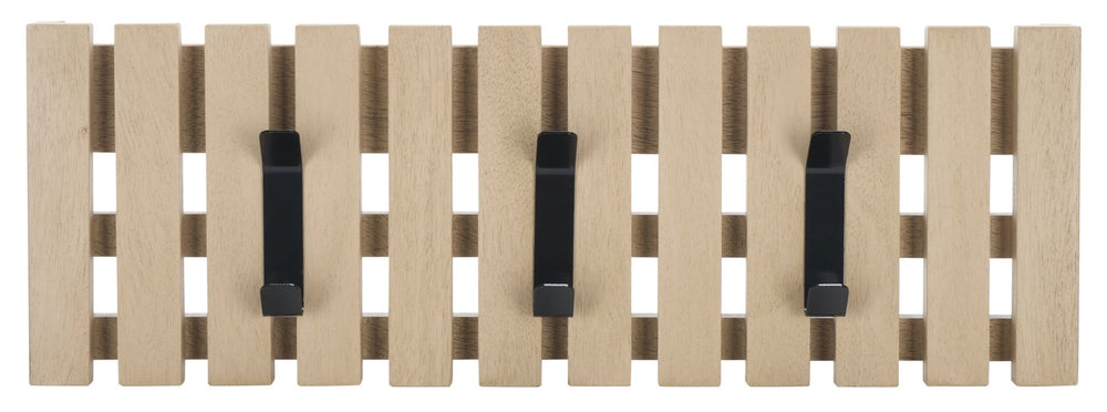 Safavieh Cato 3 Hook Wall Mounted Coat Rack - Modern Entryway Organizer For Coats, Bags, And Hats Sand STG5704N