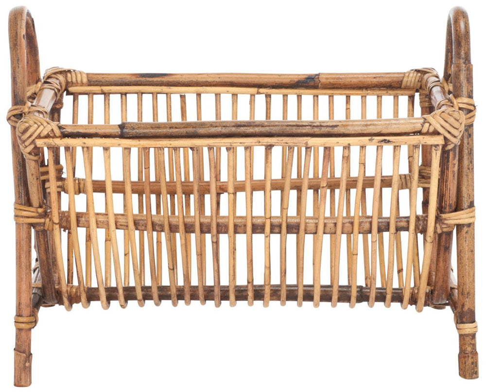 Safavieh Jove Boho-Chic Newspaper Rack - Rattan Magazine Holder For Coastal & Vintage Home Decor Styles STG6500A