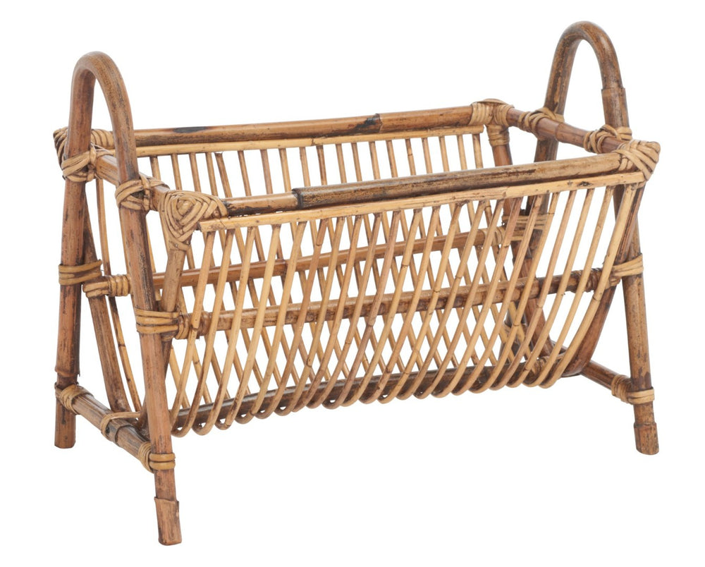 Safavieh Jove Boho-Chic Newspaper Rack - Rattan Magazine Holder For Coastal & Vintage Home Decor Styles STG6500A
