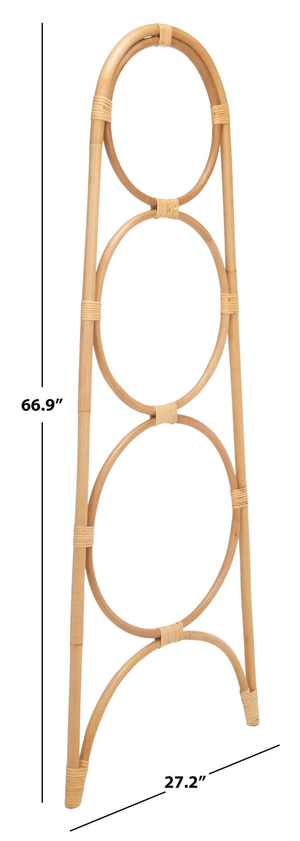 Safavieh Kino Three-Tier Towel Hanger - Stylish Rattan Storage For Towels, Throws, And Scarves In Any Room Natural STG6501A