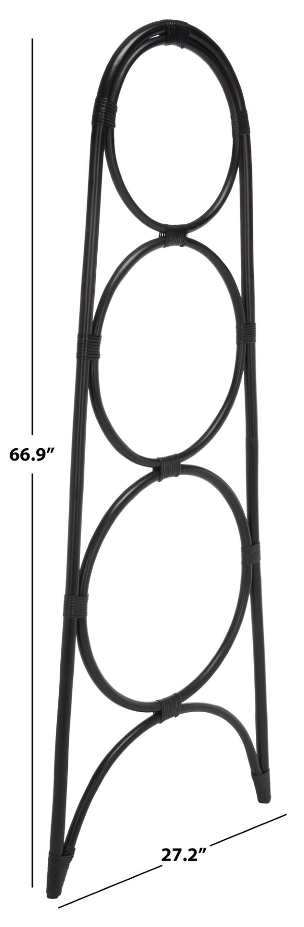 Safavieh Kino Three-Tier Towel Hanger - Stylish Rattan Storage For Towels, Throws, And Scarves In Any Room Black STG6501B
