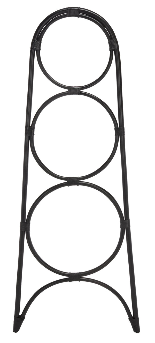 Safavieh Kino Three-Tier Towel Hanger - Stylish Rattan Storage For Towels, Throws, And Scarves In Any Room Black STG6501B