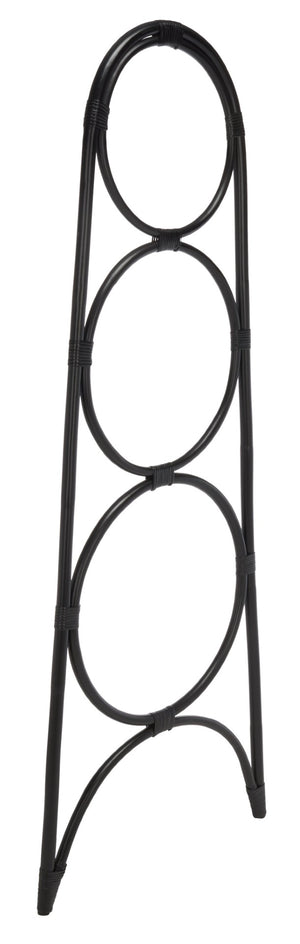 Safavieh Kino Three-Tier Towel Hanger - Stylish Rattan Storage For Towels, Throws, And Scarves In Any Room Black STG6501B