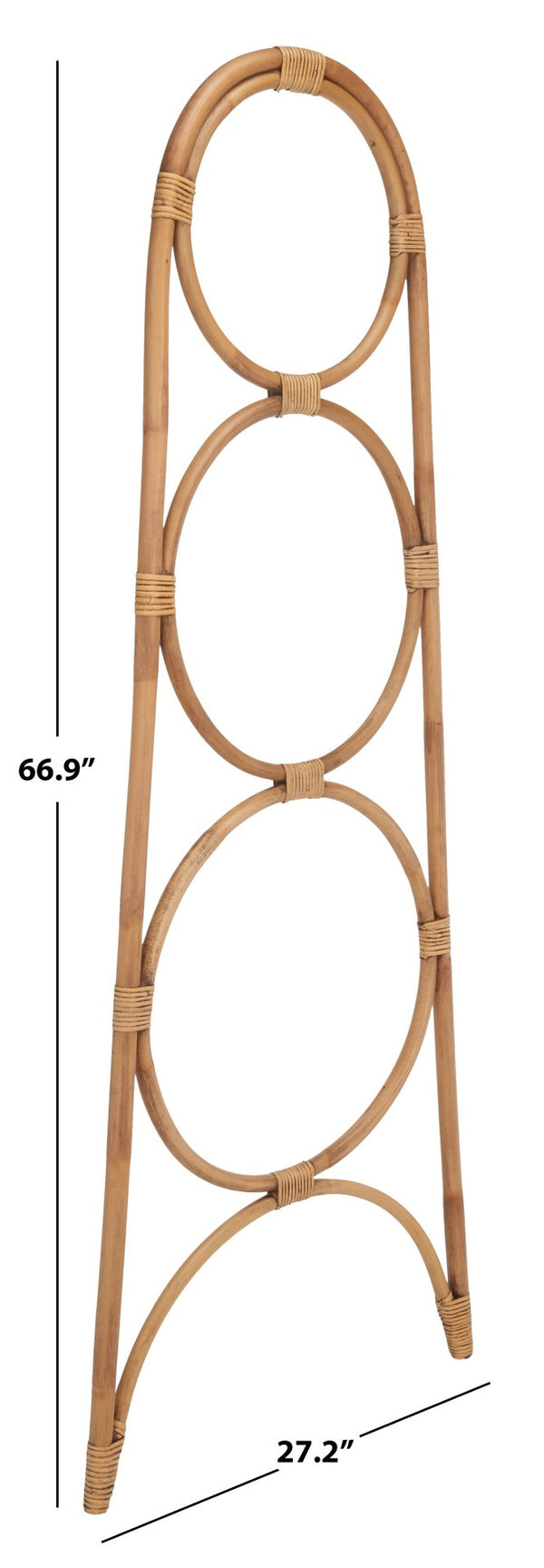 Safavieh Kino Three-Tier Towel Hanger - Stylish Rattan Storage For Towels, Throws, And Scarves In Any Room Honey Brown Wash STG6501C