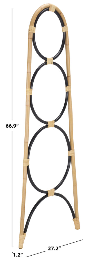 Safavieh Kino 3-tier Rattan Towel Hanger - Stylish Natural & Black Storage Solution For Home Elegance Natural ,Black Rattan Stg6501d