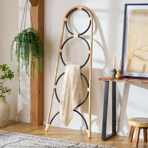 Safavieh Kino 3-tier Rattan Towel Hanger - Stylish Natural & Black Storage Solution For Home Elegance Natural ,Black Rattan Stg6501d