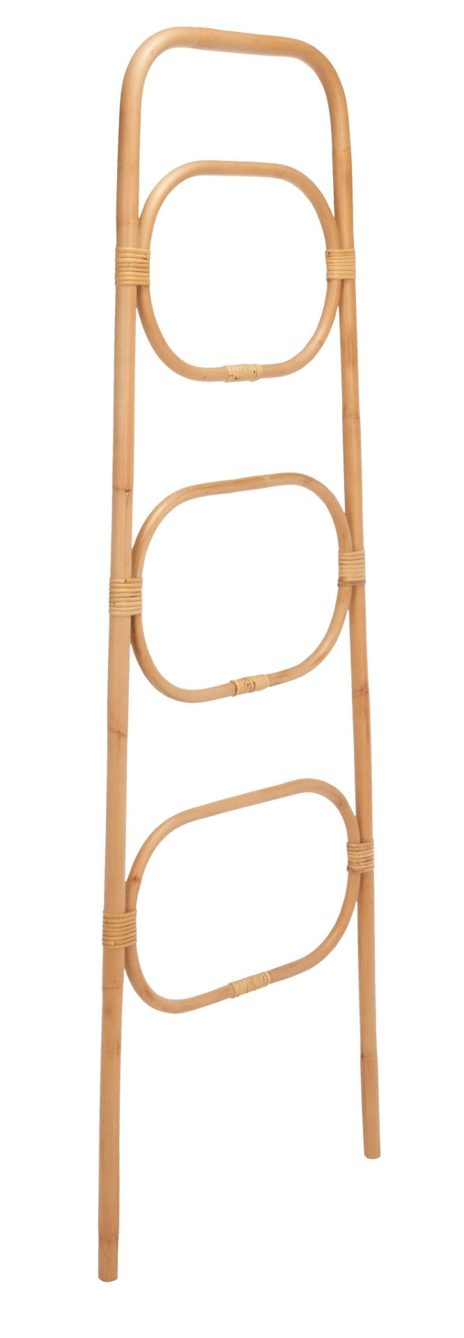 Safavieh Keita Three-Tier Rattan Towel Hanger For Coastal Decor - Space-Saving, Stylish Bathroom Storage Solution Natural STG6502A