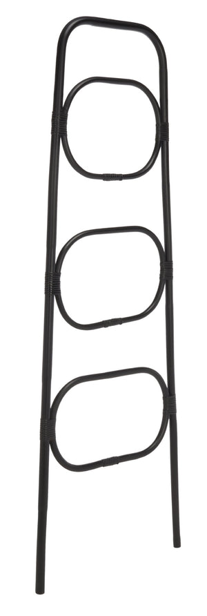 Safavieh Keita Three-Tier Rattan Towel Hanger For Coastal Decor - Space-Saving, Stylish Bathroom Storage Solution Black STG6502B