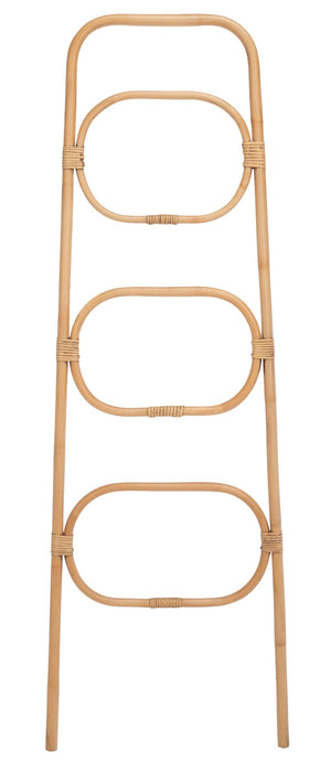Safavieh Keita Three-Tier Rattan Towel Hanger For Coastal Decor - Space-Saving, Stylish Bathroom Storage Solution Honey Brown Wash STG6502C