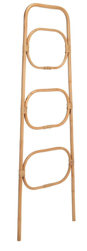 Safavieh Keita Three-Tier Rattan Towel Hanger For Coastal Decor - Space-Saving, Stylish Bathroom Storage Solution Honey Brown Wash STG6502C