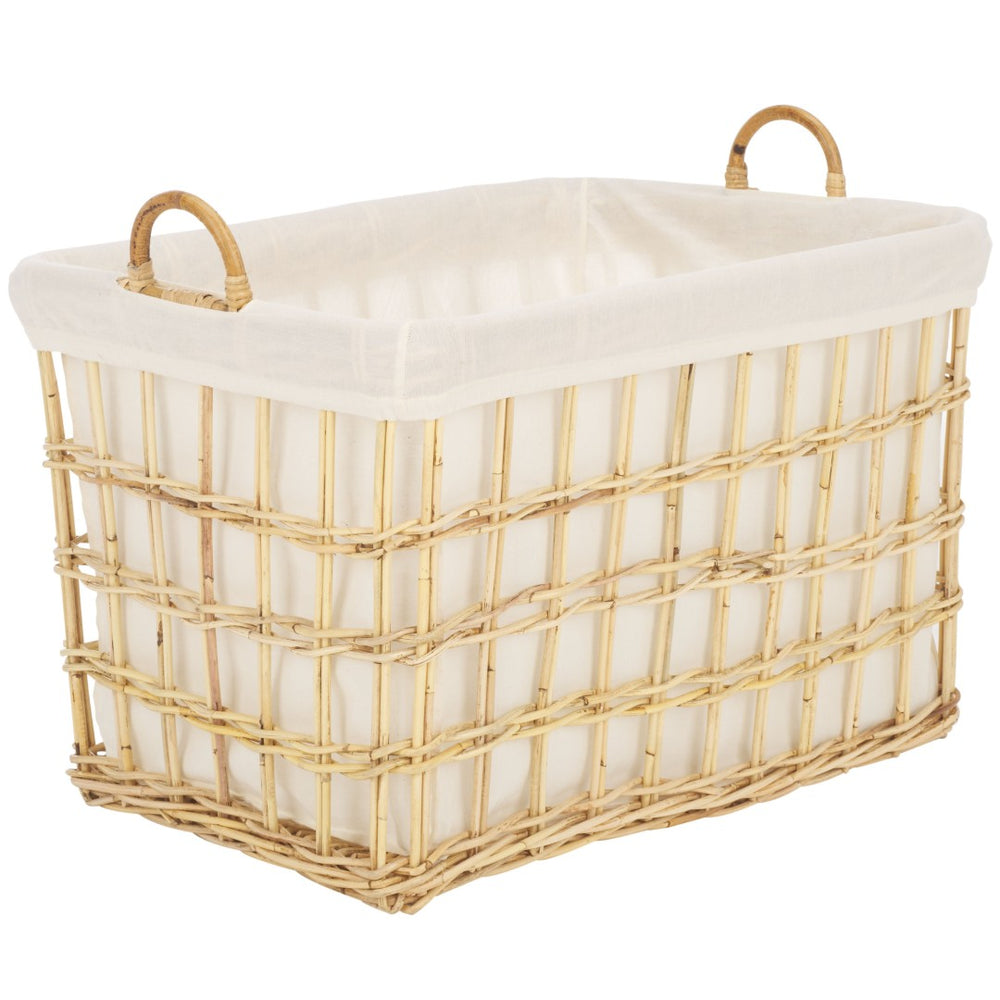 Safavieh Kari Rattan Storage Basket With Removable Liner – Stylish Organization For Home And Living Spaces STG6503A