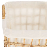 Safavieh Runa Basket W/ Liner Natural / White  Wood STG6504A