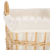 Safavieh Runa Basket W/ Liner Natural / White  Wood STG6504A