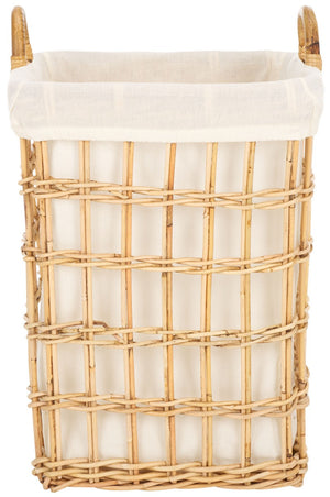 Safavieh Runa Basket W/ Liner Natural / White  Wood STG6504A