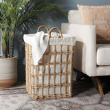 Safavieh Runa Basket W/ Liner Natural / White  Wood STG6504A