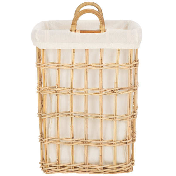 Safavieh Runa Basket W/ Liner Natural / White  Wood STG6504A