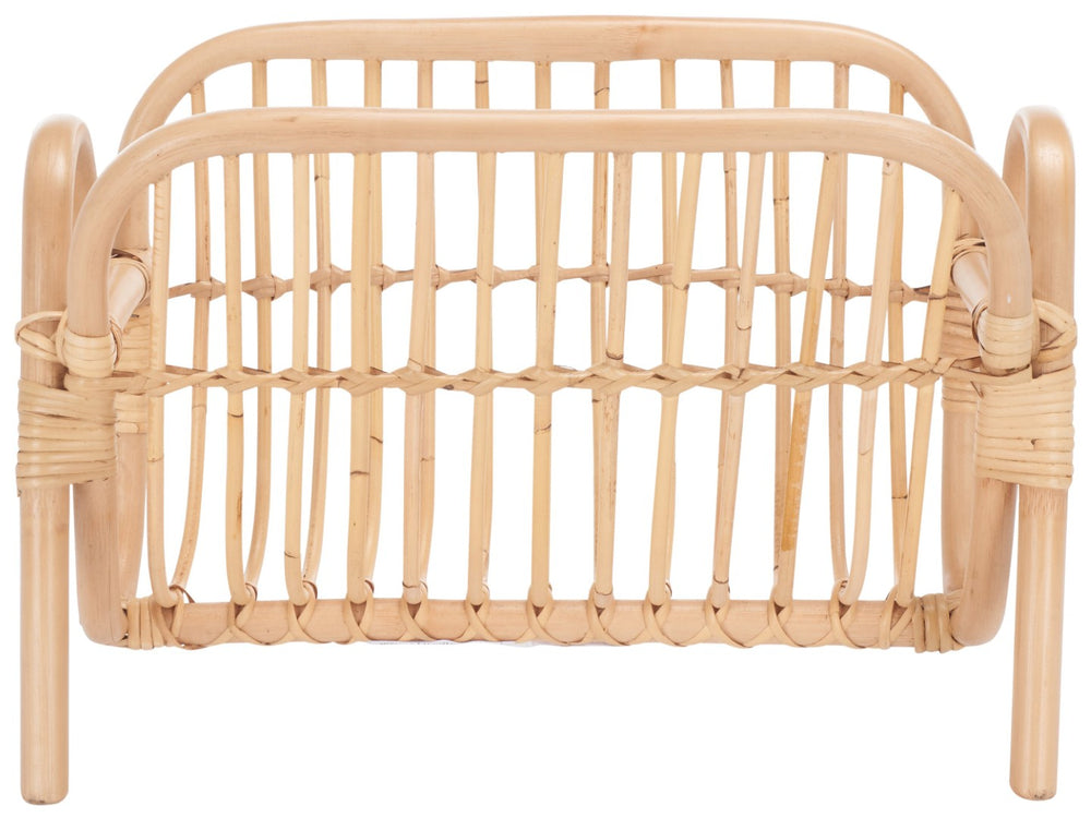 Safavieh Selby Magazine Rack - Natural Rattan Storage Solution With Chic Curves For A Cozy Reading Nook STG6505A