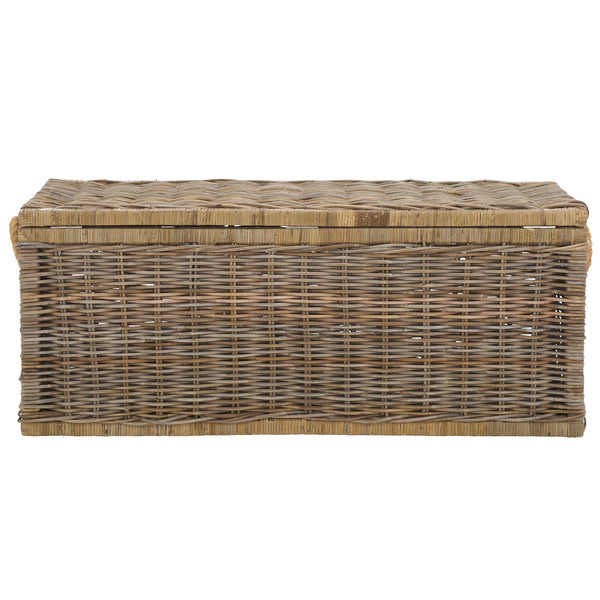 Safavieh Elyse Trunk - Square Rattan Storage Solution In Natural Unfinished Finish For Stylish Organization Natural Unfinished Rattan Stg6506a