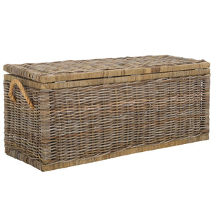 Safavieh Elyse Trunk - Square Rattan Storage Solution In Natural Unfinished Finish For Stylish Organization Natural Unfinished Rattan Stg6506a