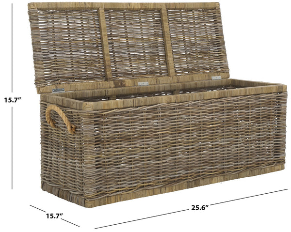 Safavieh Elyse Trunk - Square Rattan Storage Solution In Natural Unfinished Finish For Stylish Organization Natural Unfinished Rattan Stg6506a