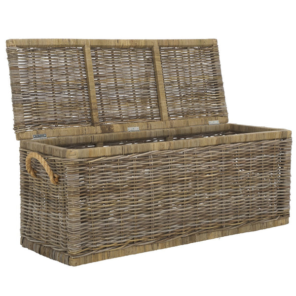 Safavieh Elyse Trunk - Square Rattan Storage Solution In Natural Unfinished Finish For Stylish Organization Natural Unfinished Rattan Stg6506a
