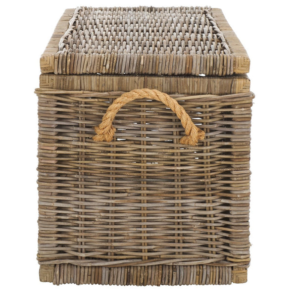 Safavieh Elyse Trunk - Square Rattan Storage Solution In Natural Unfinished Finish For Stylish Organization Natural Unfinished Rattan Stg6506a