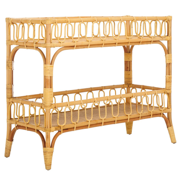 Safavieh Isaiah 2 Tier Console Table - Stylish Rattan Storage Solution For Modern Home Décor And Organization Natural Rattan Stg6509a