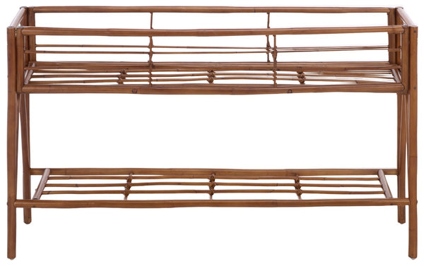 Safavieh Julep Slim Wood Console Table Warm Natural Finish Entryway Living Room Accent STG6510A