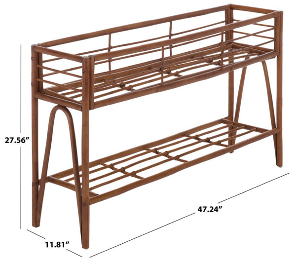 Safavieh Julep Slim Wood Console Table Warm Natural Finish Entryway Living Room Accent STG6510A