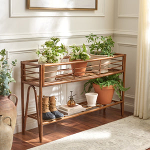 Safavieh Julep Slim Wood Console Table Warm Natural Finish Entryway Living Room Accent STG6510A
