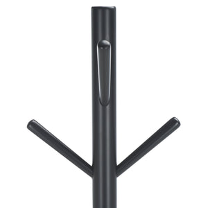 Sergius Coat Stand With Solid Wood Frame, Slim 18"X18" Base, Multiple Hooks For Organized Entryways