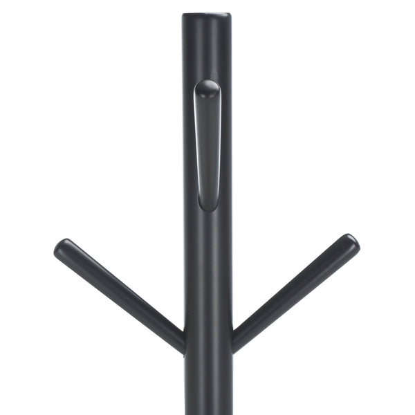 Sergius Coat Stand With Solid Wood Frame, Slim 18"X18" Base, Multiple Hooks For Organized Entryways