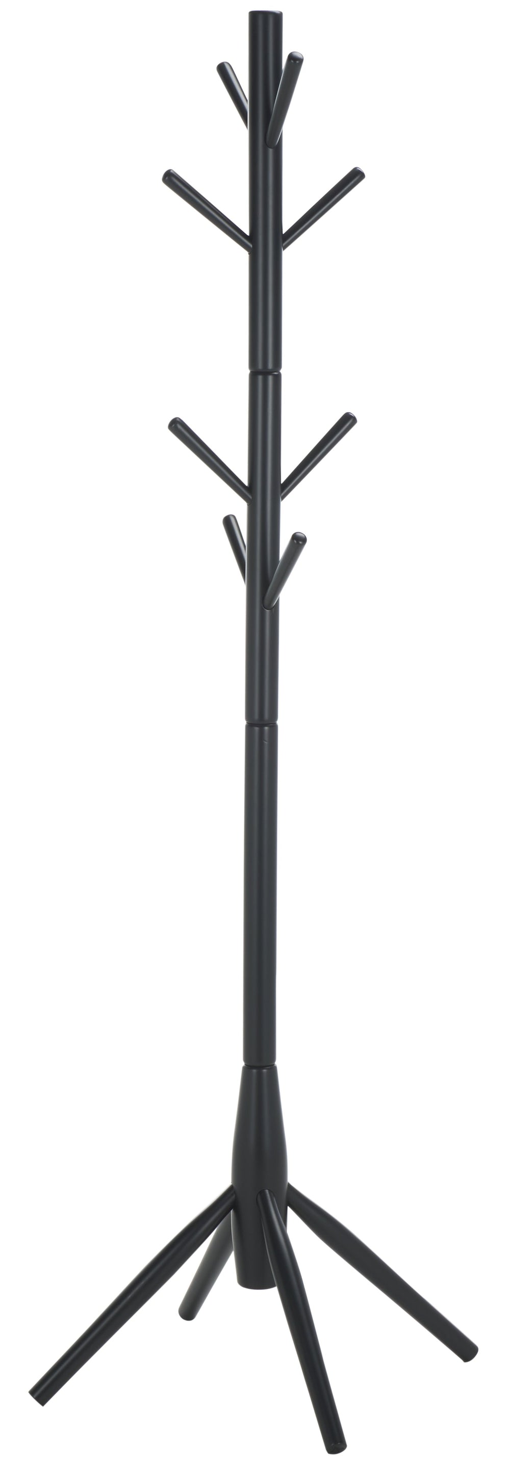 Sergius Coat Stand With Solid Wood Frame, Slim 18"X18" Base, Multiple Hooks For Organized Entryways