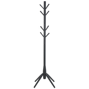 Sergius Coat Stand With Solid Wood Frame, Slim 18"X18" Base, Multiple Hooks For Organized Entryways