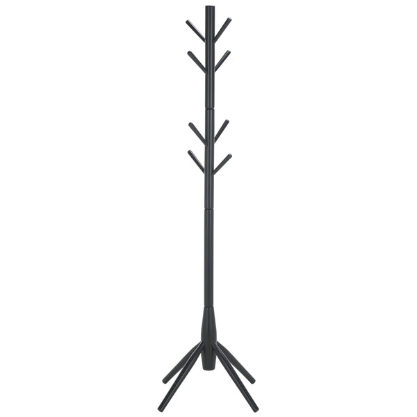 Sergius Coat Stand With Solid Wood Frame, Slim 18"X18" Base, Multiple Hooks For Organized Entryways