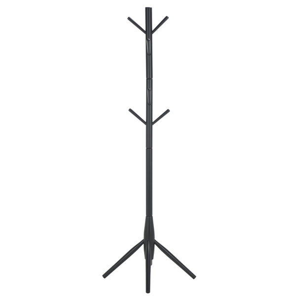 Sergius Coat Stand With Solid Wood Frame, Slim 18"X18" Base, Multiple Hooks For Organized Entryways