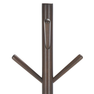 Sergius Coat Stand With Solid Wood Frame, Slim 18"X18" Base, Multiple Hooks For Organized Entryways