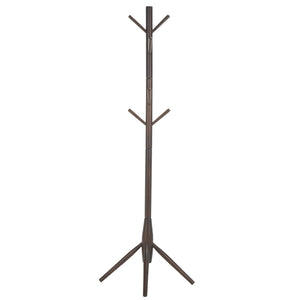 Sergius Coat Stand With Solid Wood Frame, Slim 18"X18" Base, Multiple Hooks For Organized Entryways