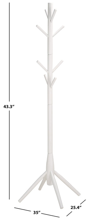 Sergius Coat Stand With Solid Wood Frame, Slim 18"X18" Base, Multiple Hooks For Organized Entryways