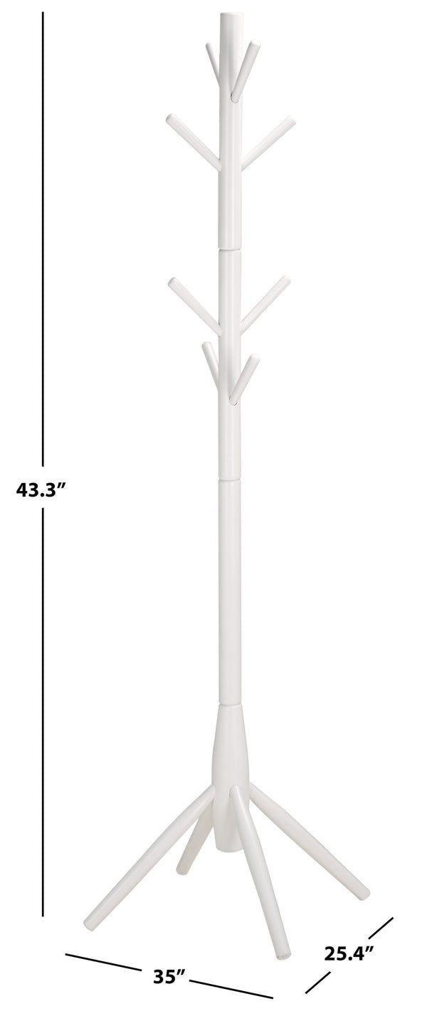 Sergius Coat Stand With Solid Wood Frame, Slim 18"X18" Base, Multiple Hooks For Organized Entryways
