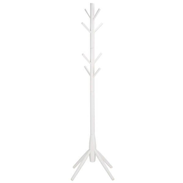 Sergius Coat Stand With Solid Wood Frame, Slim 18"X18" Base, Multiple Hooks For Organized Entryways