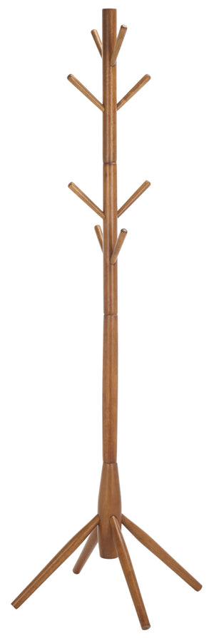 Sergius Coat Stand With Solid Wood Frame, Slim 18"X18" Base, Multiple Hooks For Organized Entryways