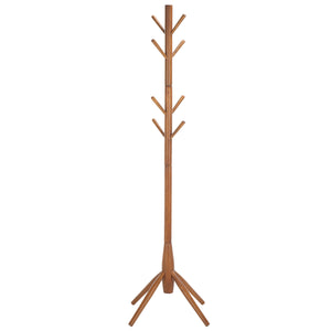 Sergius Coat Stand With Solid Wood Frame, Slim 18"X18" Base, Multiple Hooks For Organized Entryways